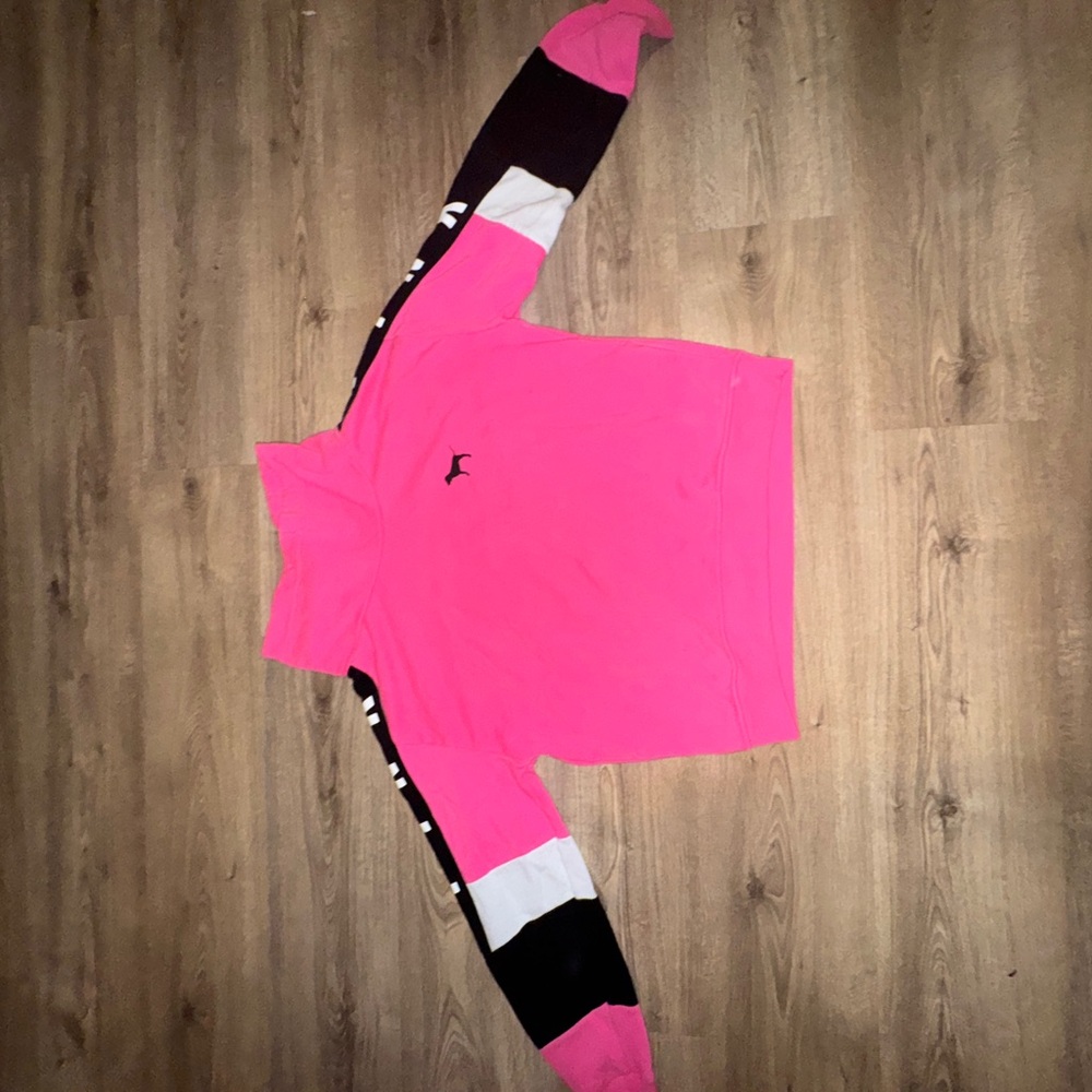 Pink and Black Pullover Sweatshirt